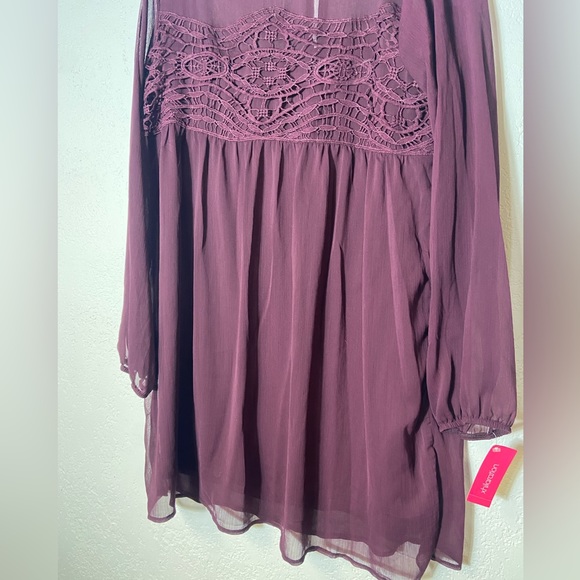 Xhilaration | Long Sleeve Dress | Burgundy | - Picture 2 of 8